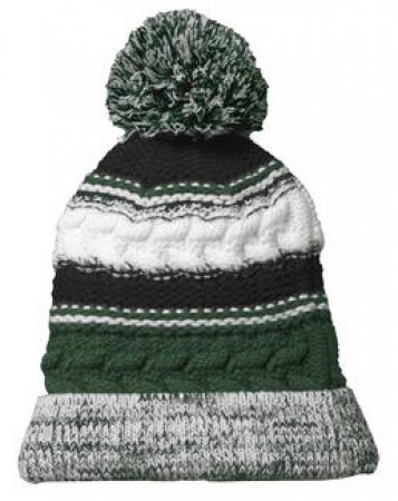 P Beanie 016 - Forest Green/Black/White