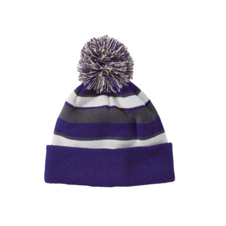 P Beanie 005 - Purple/White/Graphite