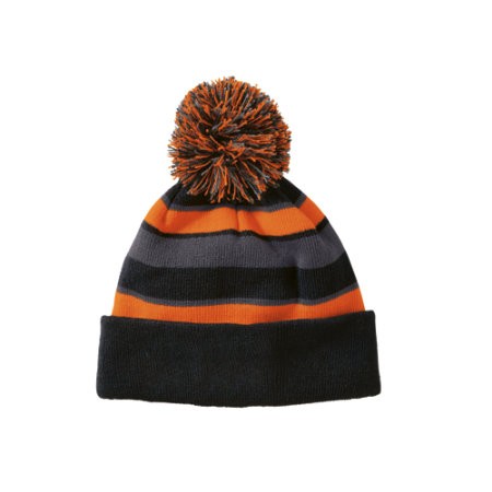 P Beanie 009 - Black/Orange/Graphite