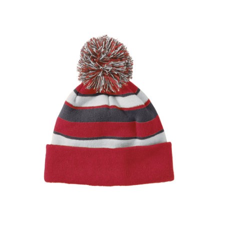 P Beanie 012 - Scarlet/White/Graphite