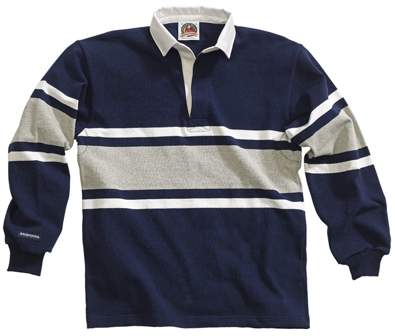 STK 090 - Navy/White/Ash - Classic Rugby's - Heavy Weight - Barbarian ...